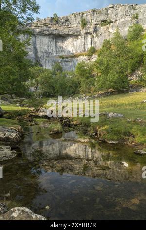 Vista della campagna intorno a Malham Cove nel Yorkshire Dales National Park Foto Stock