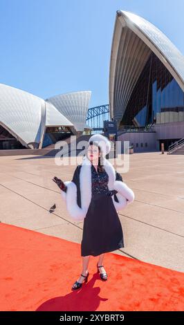 Sydney, Australia, 29 agosto 2024, Sarah Brightman partecipa a una fotochiamata prima della sua stagione esibendosi in "Sunset Boulevard" alla Sydney Opera House. Crediti: Robert Wallace / Wallace Media Network / Alamy Live News Foto Stock