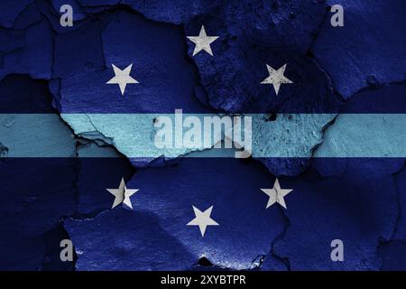 Bandiera di Anaheim, California dipinta su un muro incrinato Foto Stock
