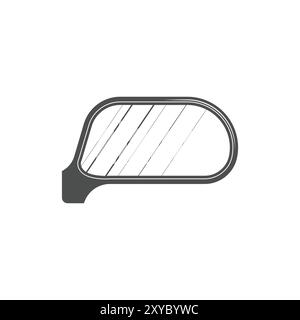 Illustrazione Vector dell'icona di riflessione dello specchietto retrovisore minimalista semplice Illustrazione Vettoriale