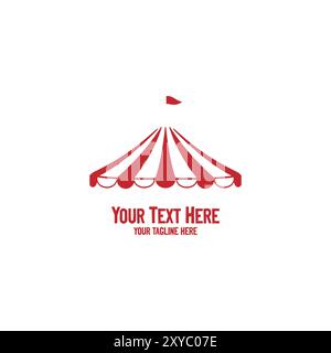 Design semplice e minimalista della tenda Cirque Circus con logo Vector Illustrazione Vettoriale