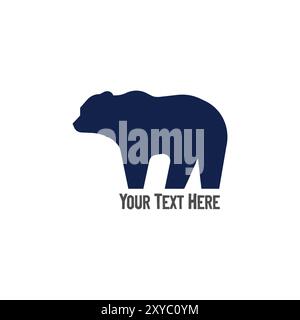 Semplice e minimalista icona a forma di orso grizzly o di polare di ghiaccio in piedi illustrazione vettoriale Illustrazione Vettoriale