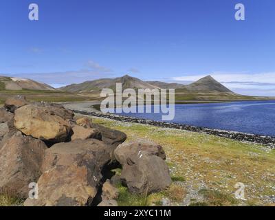 Baia di Kolgrafafjoerður sulla penisola di Snaefellsnes in Islanda Foto Stock