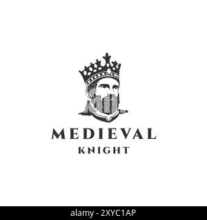 Crociate medievali Cavaliere Guerriero Lord War King, Illustration Vector Illustrazione Vettoriale