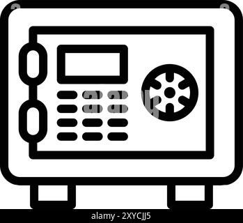 Illustrazione del design dell'icona vettoriale della cassetta di sicurezza Illustrazione Vettoriale