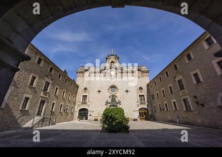 Santuario de Lluc, siglo XVII, Escorca, Sierra de Tramuntana, Maiorca, isole baleari, spagna Foto Stock