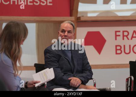 FRANCOFORTE SUL MENO, Germania, 18 ottobre 2023: Frank Menden alla 75a Fiera del Libro di Francoforte, Europa Foto Stock