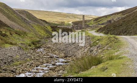 Old Gang smelt Mill, vicino al Surrender Bridge, tra Langthwaite e Feetham, Richmondshire, North Yorkshire, Regno Unito Foto Stock