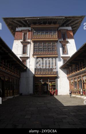 Tempio di Jakar Dzong, Bumthang, Bhutan centrale Foto Stock