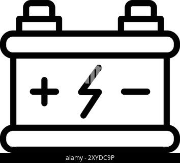 Illustrazione del design dell'icona del vettore della batteria per auto Illustrazione Vettoriale