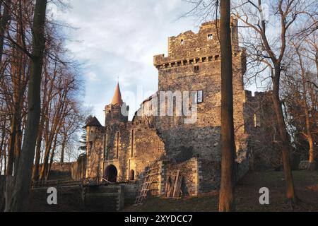 Porta alle rovine del vecchio castello di Grodziec in Polonia Foto Stock