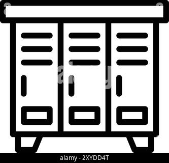 Illustrazione di progettazione dell'icona del vettore Locker Illustrazione Vettoriale