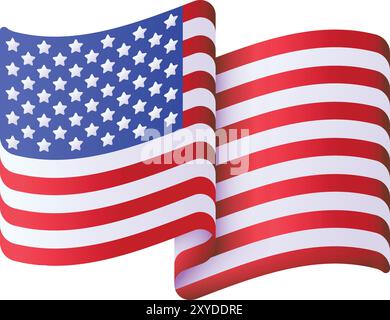 Illustrazione del vettore di bandiera degli Stati Uniti d'America Illustrazione Vettoriale