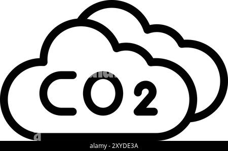 Illustrazione di progettazione dell'icona del vettore cloud CO2 Illustrazione Vettoriale