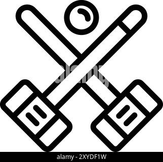Illustrazione del disegno dell'icona del vettore croquet Illustrazione Vettoriale