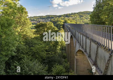 Vista sull'Acquedotto Pontcysyllte vicino Trefor a Wrexham, Wales, Regno Unito Foto Stock