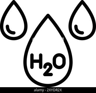Illustrazione di progettazione dell'icona del vettore H2O Illustrazione Vettoriale