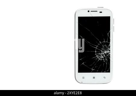 Rotture di smart phone isolato su sfondo bianco con tracciato di ritaglio Foto Stock