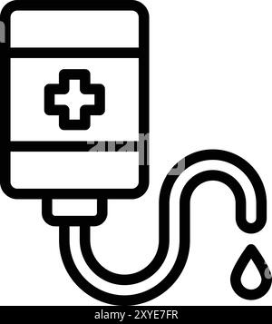 Illustrazione del design dell'icona del vettore sacca sangue Illustrazione Vettoriale