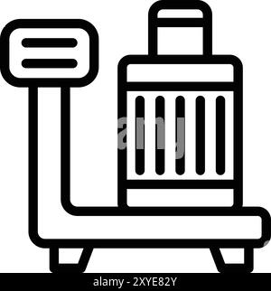 Illustrazione di progettazione dell'icona del vettore di scansione bagagli Illustrazione Vettoriale