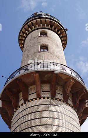 Faro di Warnemuende, Germania, Europa Foto Stock