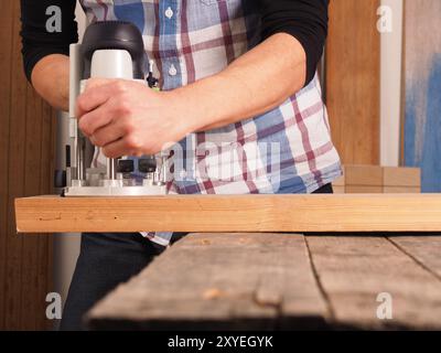 Lavorazione del legno concetto, lavori di falegnameria o sfondo di falegnameria Foto Stock