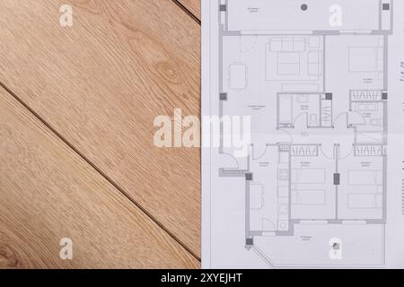 Piano di costruzione pavimento in legno Foto Stock