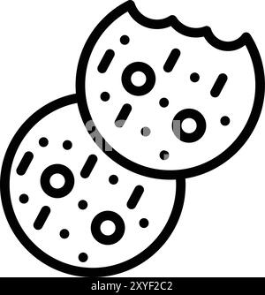 Illustrazione della progettazione dell'icona del vettore cookie Illustrazione Vettoriale