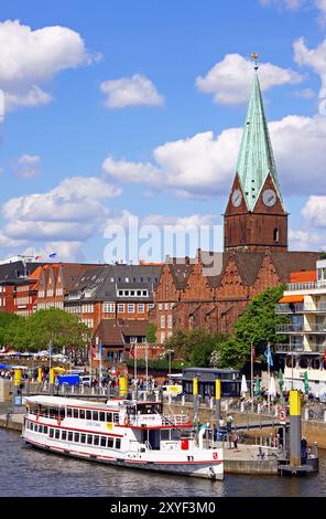 An der Schlachte, Weser, Brema, Germania, al famoso, Europa Foto Stock