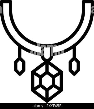 Illustrazione del design dell'icona del vettore della collana Illustrazione Vettoriale