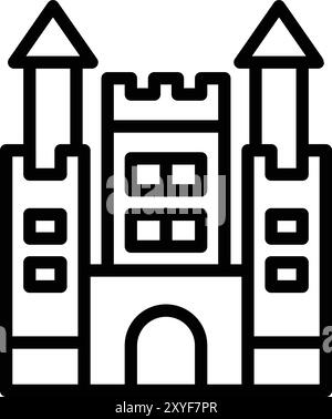 Illustrazione della progettazione dell'icona vettoriale del castello Illustrazione Vettoriale