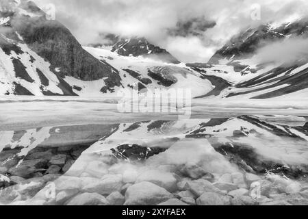 Tarfalasjoen, Kebnekaisefjaell, Norrbotten, Lapponia, Svezia, luglio 2015, Europa Foto Stock