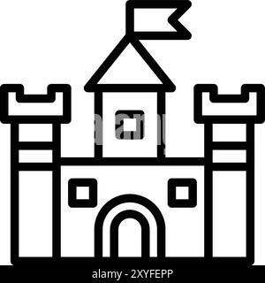 Illustrazione della progettazione dell'icona vettoriale del castello Illustrazione Vettoriale