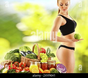 Dieta. Dieta bilanciata basata su materie verdura biologica Foto Stock