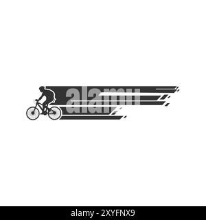 Bicicletta da corsa maschile Fast Man per Sport Club Race Illustration Vector Illustrazione Vettoriale