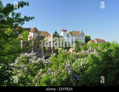 Bautzen, con vista sull'Ortenburg. Bautzen, con vista a Ortenburg, Die Ruine der Nikolaikirche a Bautzen. Le rovine della chiesa di San Nicola a B. Foto Stock