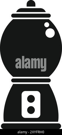 Semplice vettore di un classico dispenser per gomma da bolla su sfondo bianco Illustrazione Vettoriale