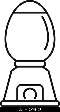 Semplice icona di un dispenser di gommball, una vista comune nei portici e nei parchi di divertimento Illustrazione Vettoriale
