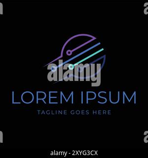 Semplice minimalista e futuristica icona della tecnologia tecnologica illustrazione Design Vector Illustrazione Vettoriale