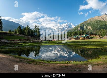 Fairy Meadows e Nanga Parbat, Pakistan Foto Stock