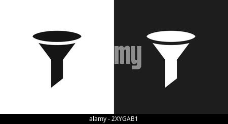 Filtra il contorno vettoriale del logo dell'icona in bianco e nero Illustrazione Vettoriale