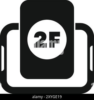 Questa icona vettoriale rappresenta uno smartphone che registra un codice di autenticazione a 2 fattori per una maggiore sicurezza Illustrazione Vettoriale