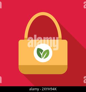 Questa illustrazione vettoriale mostra una shopping bag riutilizzabile che enfatizza le scelte dei consumatori attente all'ambiente Illustrazione Vettoriale