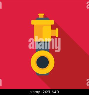 Idrante giallo pronto per fornire accesso all'acqua per l'estinzione degli incendi Illustrazione Vettoriale