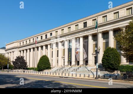 Facciata dell'edificio del Bureau of Printing and Engraving a Washington DC, USA Foto Stock