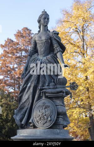 Monumento alla principessa Sofia Auguste Friederike von Anhalt-Zerbst, Caterina la grande, Zerbst, Sassonia-Anhalt, Germania, Europa Foto Stock