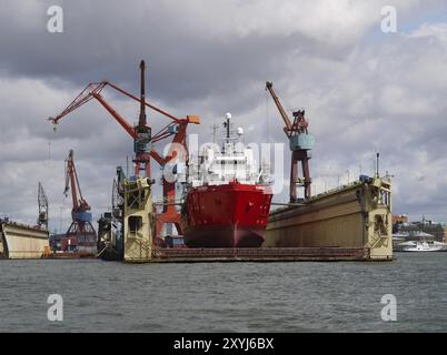 Bacino di carenaggio a Goteborg, bacino di carenaggio a goteborg Foto Stock