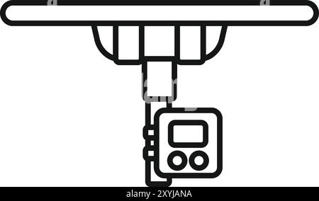 Apparecchiatura di ricerca della direzione radio che rileva il vettore di contorno dell'icona del segnale Illustrazione Vettoriale