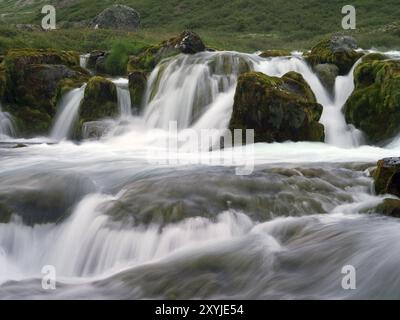 Cascata Hundafoss a Dynjandi in Islanda Foto Stock