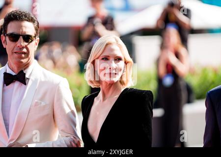 VENEZIA, ITALIA - AGOSTO 29 2024 - Tim Cook, Alfonso Cuaron, Cate Blanchett, Kevin Kline, Louis Partridge, Jung ho-yeon, Kodi Smit-McPhee, Sacha Barone Foto Stock